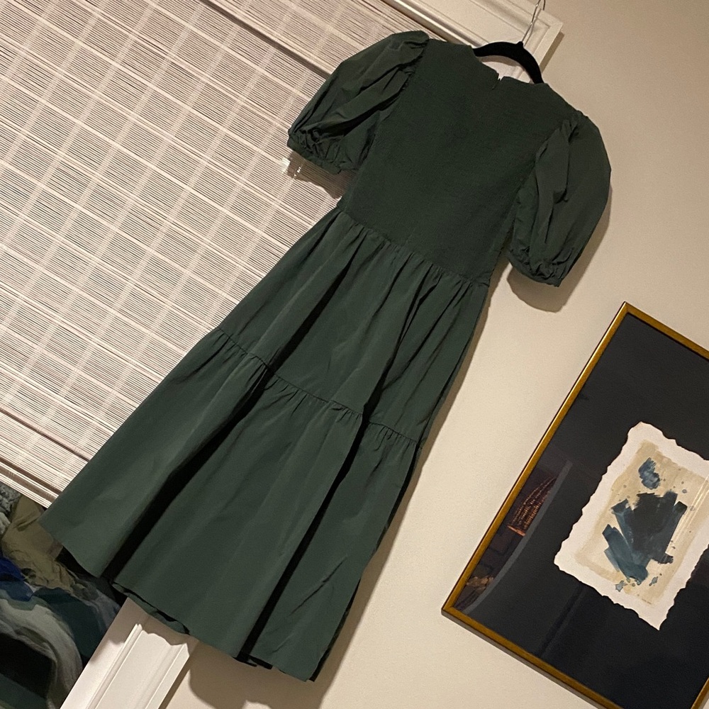 Tuckernuck Forest Green Puff Sleeve Dress - Picture 3 of 6